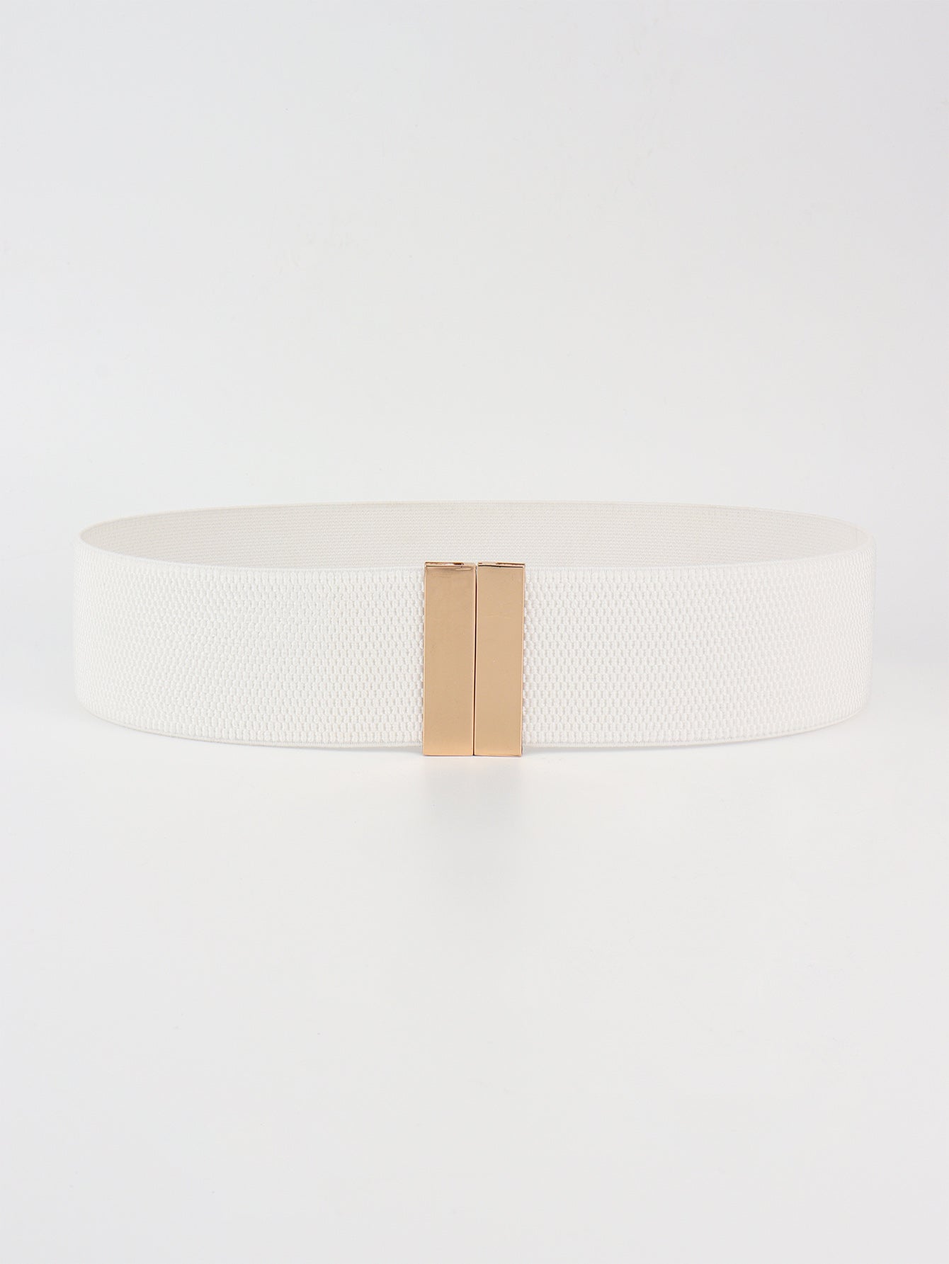 White belt with a gold buckle on a white background