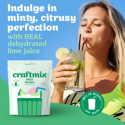 Craftmix Variety Pack, Makes 12 Drinks, Skinny Cocktail Mixers, Mocktails Non-Alcoholic Drinks - Made With Real Fruit - Vegan Low-Carb, Low-Sugar, Non-GMO, Dairy Free, Gluten Free, Easy to Mix