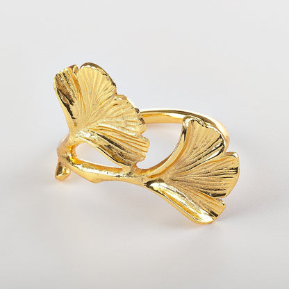 Ginko Design Napkin Ring Holders, 2 Colors, Set of 4