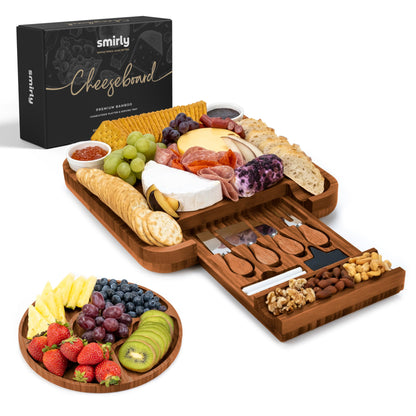 SMIRLY Charcuterie Boards Gift Set: Charcuterie Board Set, Bamboo Cheese Board Set - House Warming Gifts New Home, Wedding Gifts for Couple, Bridal Shower Gift