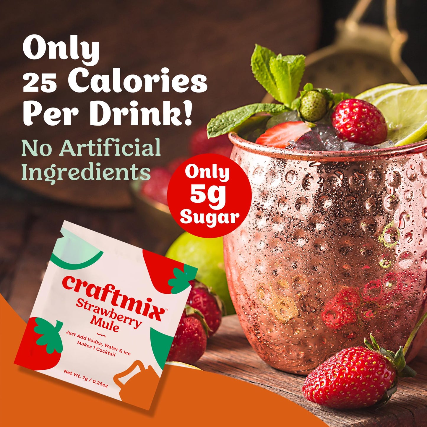 Craftmix Variety Pack, Makes 12 Drinks, Skinny Cocktail Mixers, Mocktails Non-Alcoholic Drinks - Made With Real Fruit - Vegan Low-Carb, Low-Sugar, Non-GMO, Dairy Free, Gluten Free, Easy to Mix