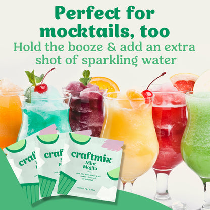 Craftmix Variety Pack, Makes 12 Drinks, Skinny Cocktail Mixers, Mocktails Non-Alcoholic Drinks - Made With Real Fruit - Vegan Low-Carb, Low-Sugar, Non-GMO, Dairy Free, Gluten Free, Easy to Mix