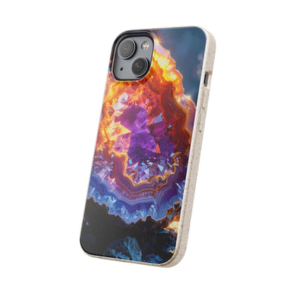 Geode Crystal Biodegradable Phone Case — Eco-Friendly Gemstone Art for iPhone