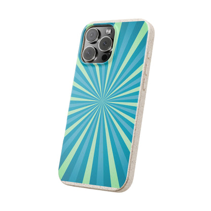 Biodegradable Phone Case – Blue Teal Starburst Design