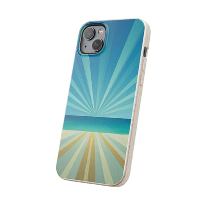Eco Beach Phone Case — Biodegradable Sunset Rays Design