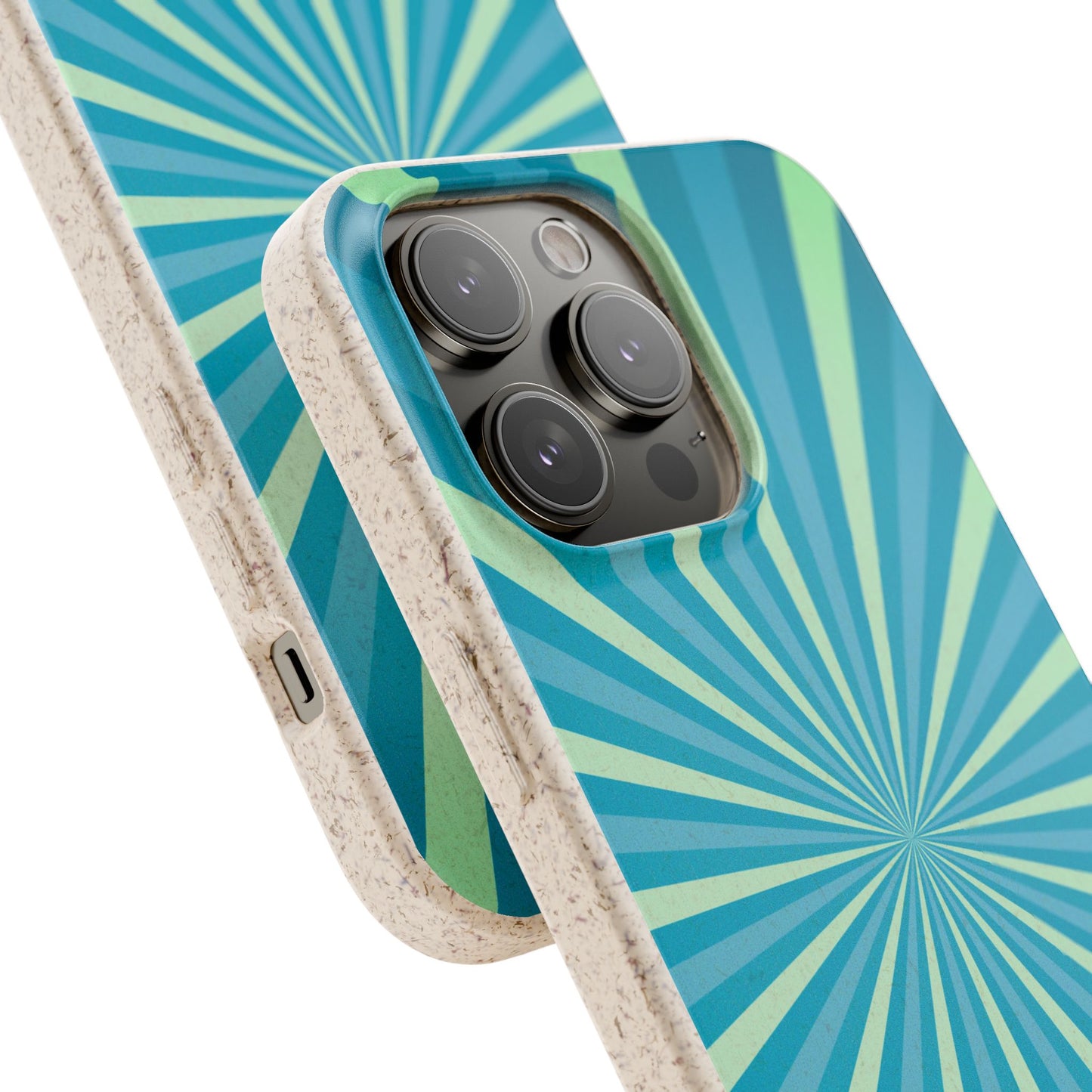 Biodegradable Phone Case – Blue Teal Starburst Design