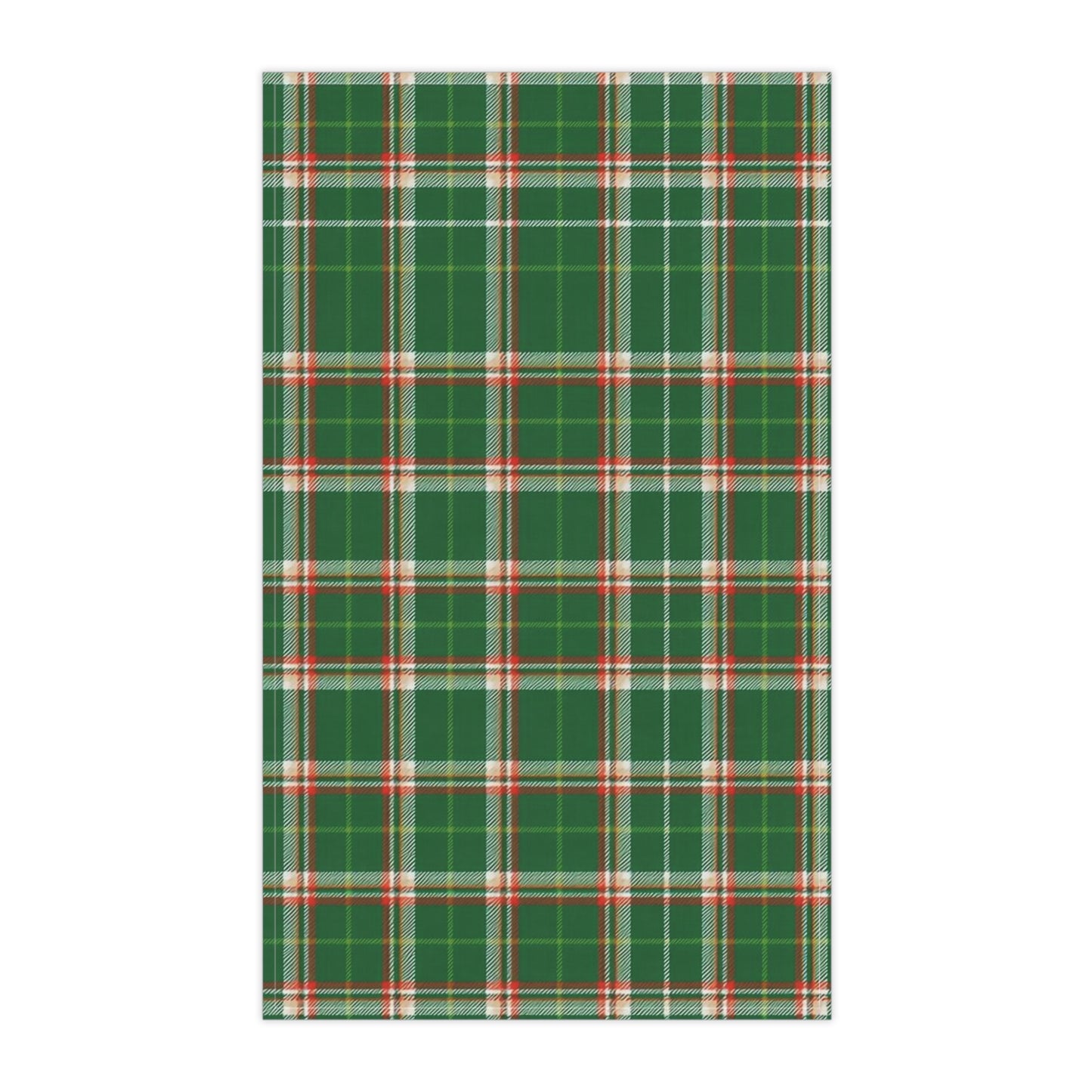 Green Plaid Tea Towel – Holiday Kitchen Decor, Classic Tartan Dish Towel