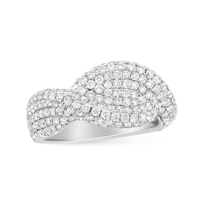 18K white gold cluster ring featuring 2 1/4 cttw diamonds in F-G color and VS1-VS2 clarity, size 7.