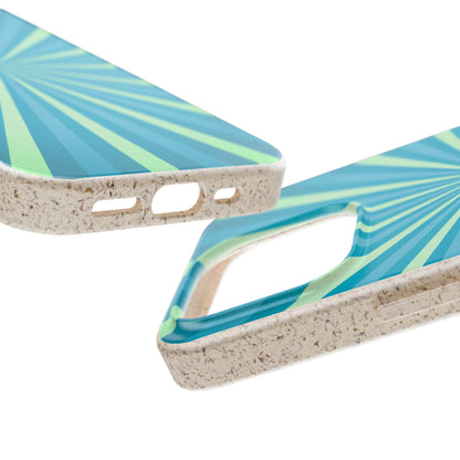 Biodegradable Phone Case – Blue Teal Starburst Design