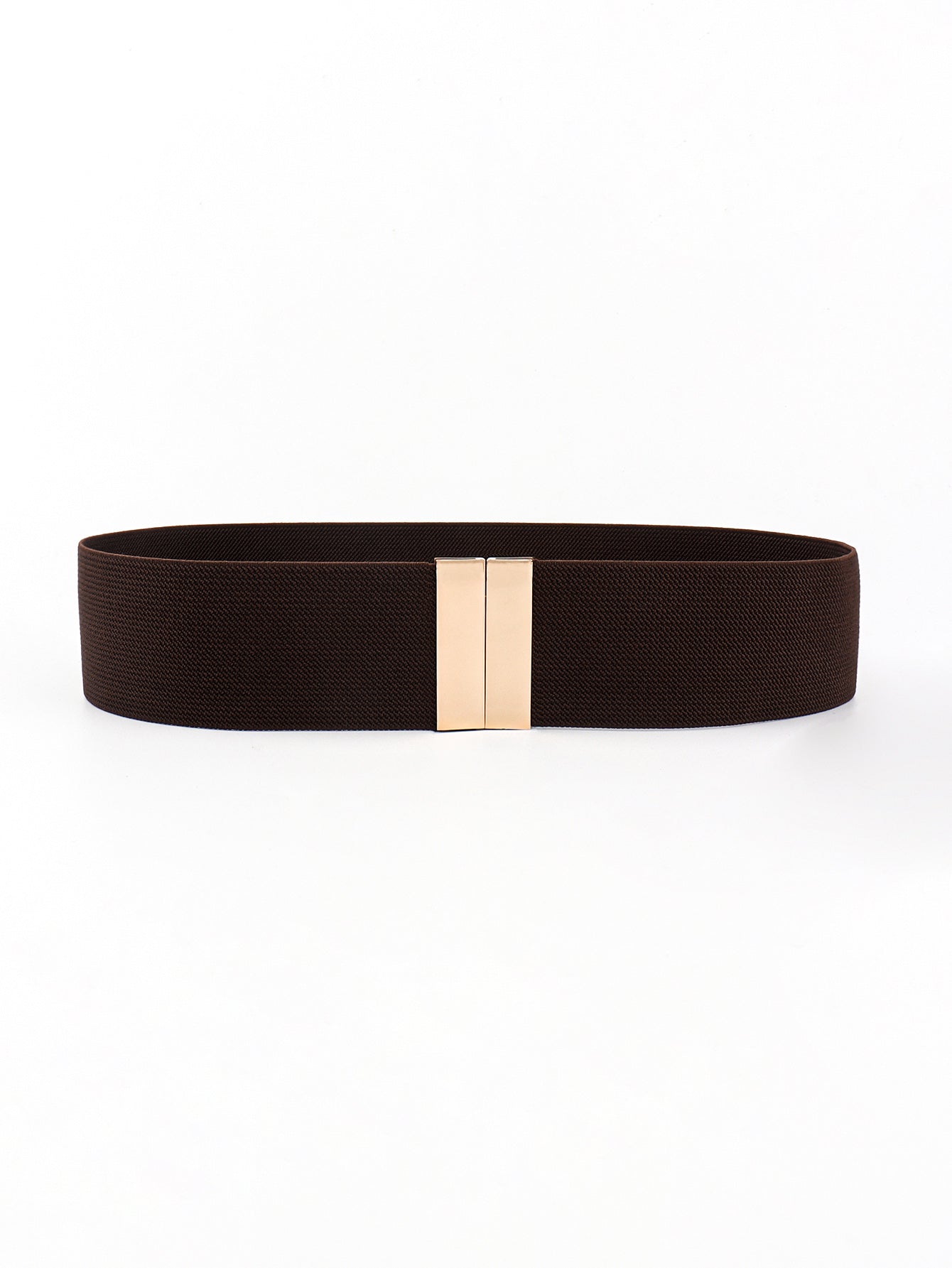 Black belt with a gold buckle on a white background