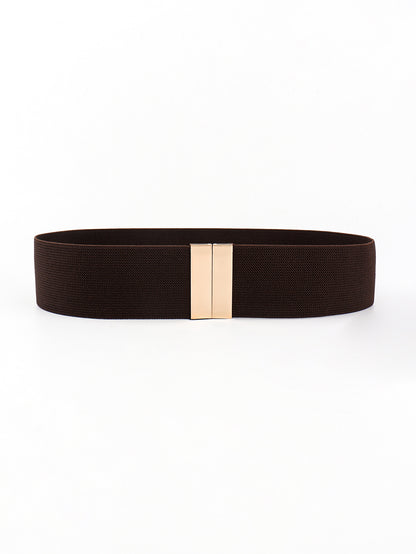 Black belt with a gold buckle on a white background