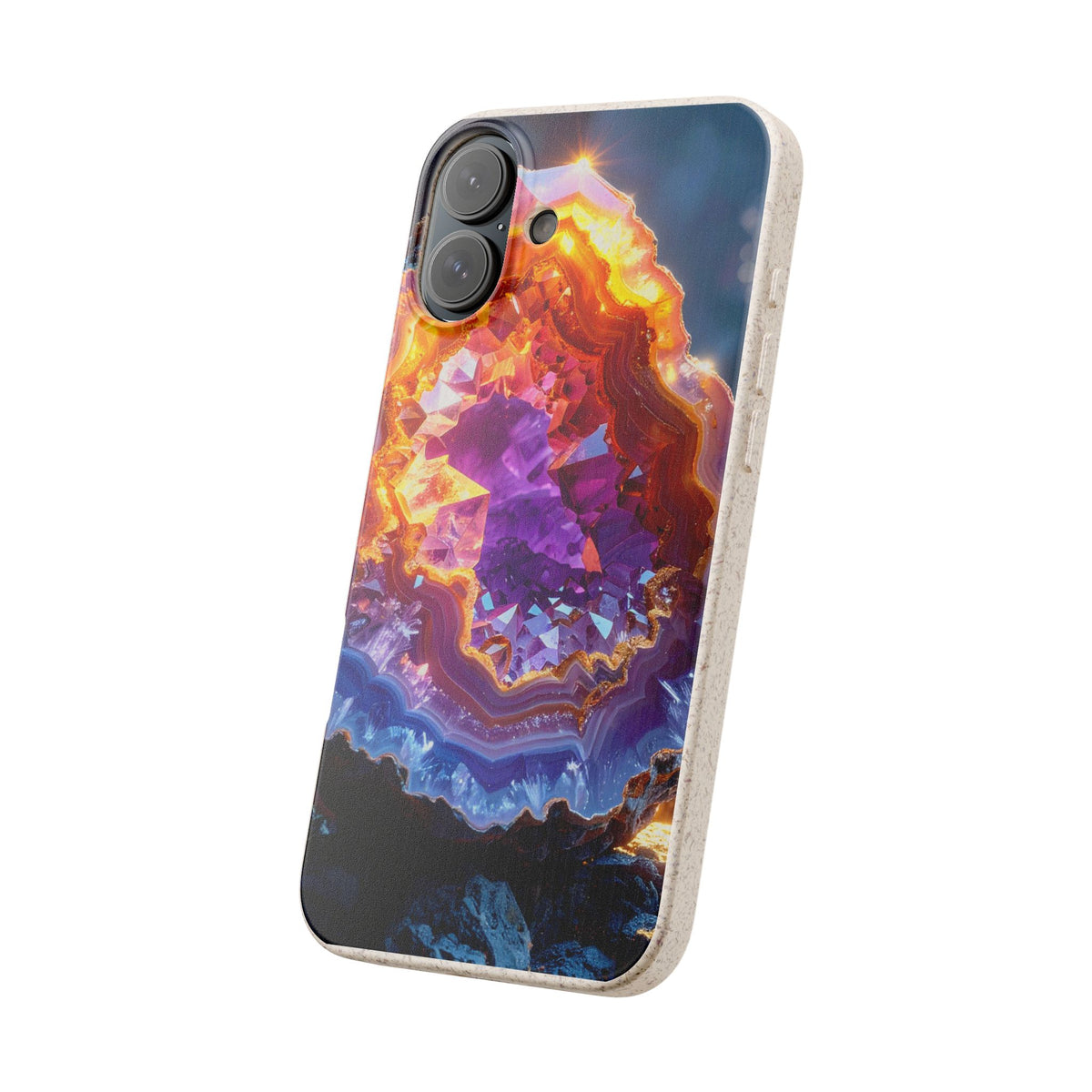 Geode Crystal Biodegradable Phone Case — Eco-Friendly Gemstone Art for iPhone