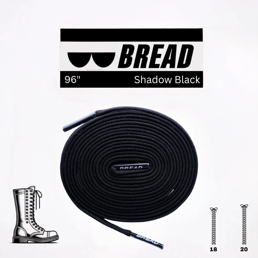 Shadow Black Shoe Laces from Bread