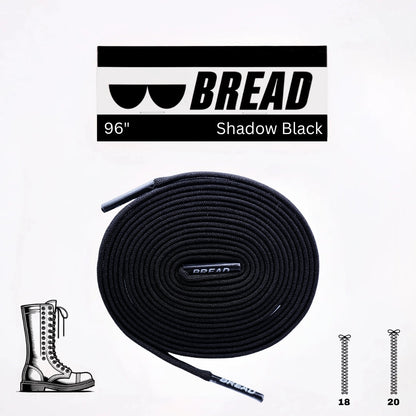 Shadow Black Shoe Laces from Bread