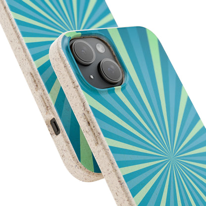 Biodegradable Phone Case – Blue Teal Starburst Design