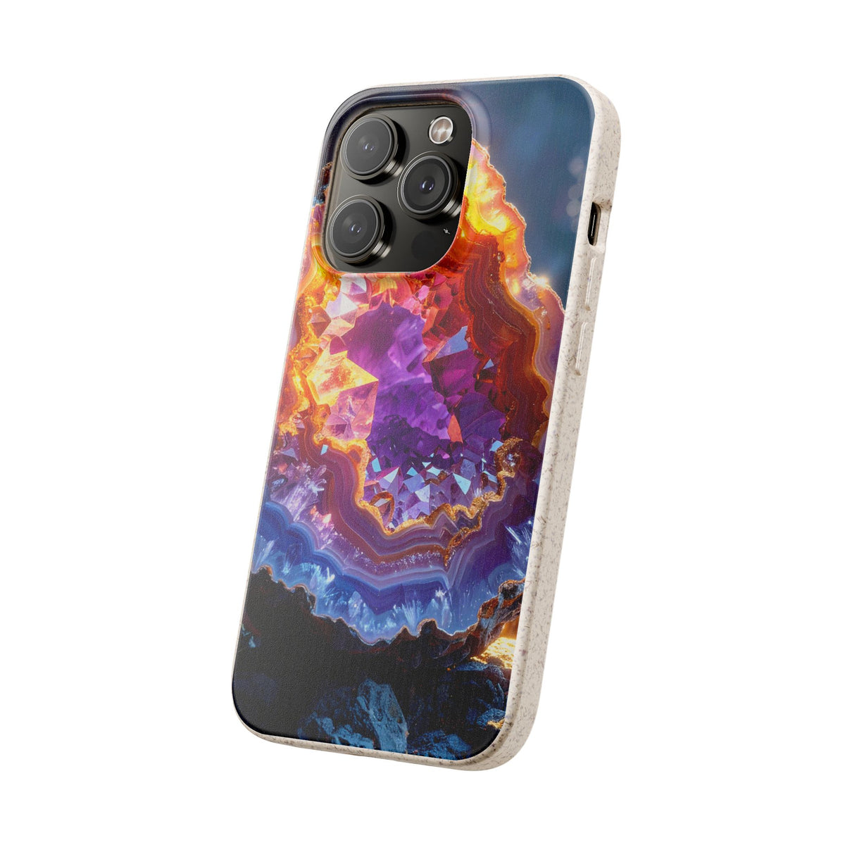 Geode Crystal Biodegradable Phone Case — Eco-Friendly Gemstone Art for iPhone