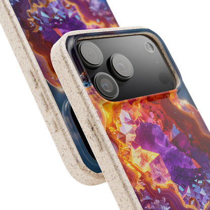 Geode Crystal Biodegradable Phone Case — Eco-Friendly Gemstone Art for iPhone