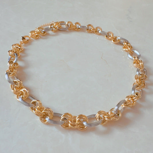 A Statement Two Tone Chain Necklace