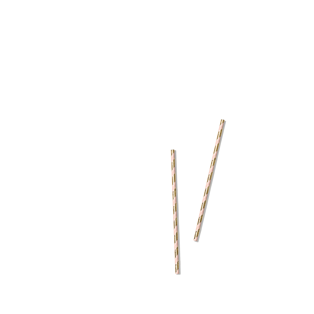 Pink and gold paper drinking straws for parties.