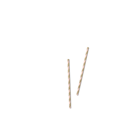 Pink and gold paper drinking straws for parties.