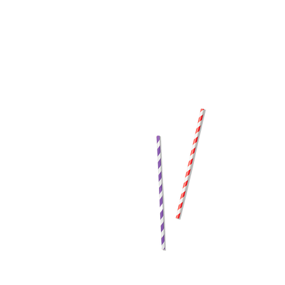 Colorful striped paper drinking straws for parties.