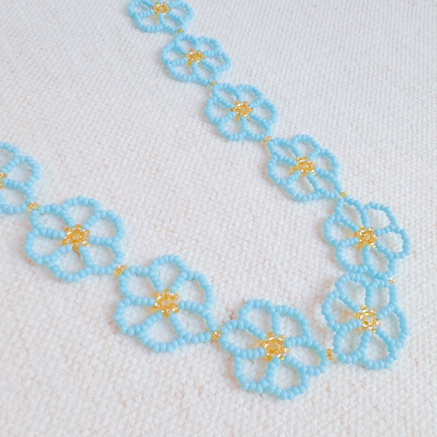 Boho Beaded Flower Necklace