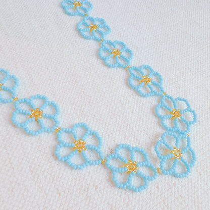 Boho Beaded Flower Necklace