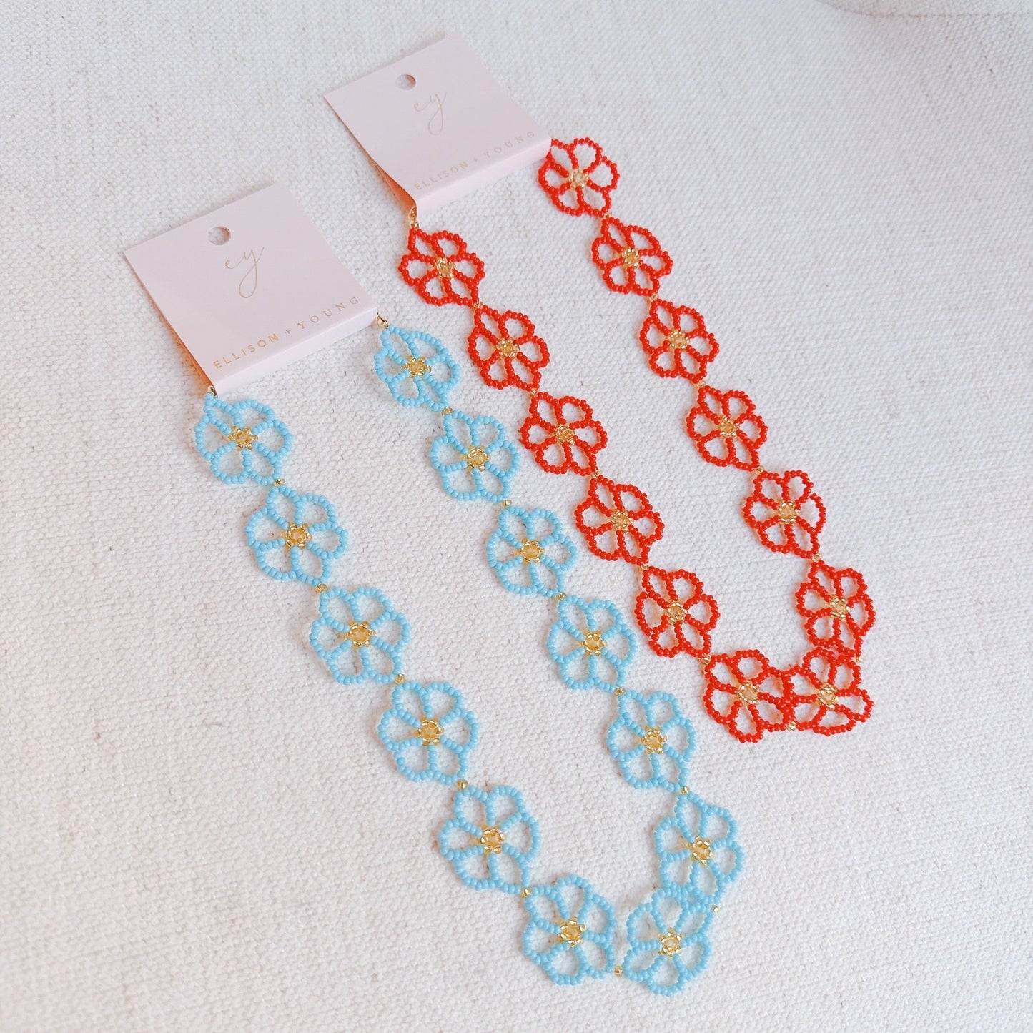 Boho Beaded Flower Necklace