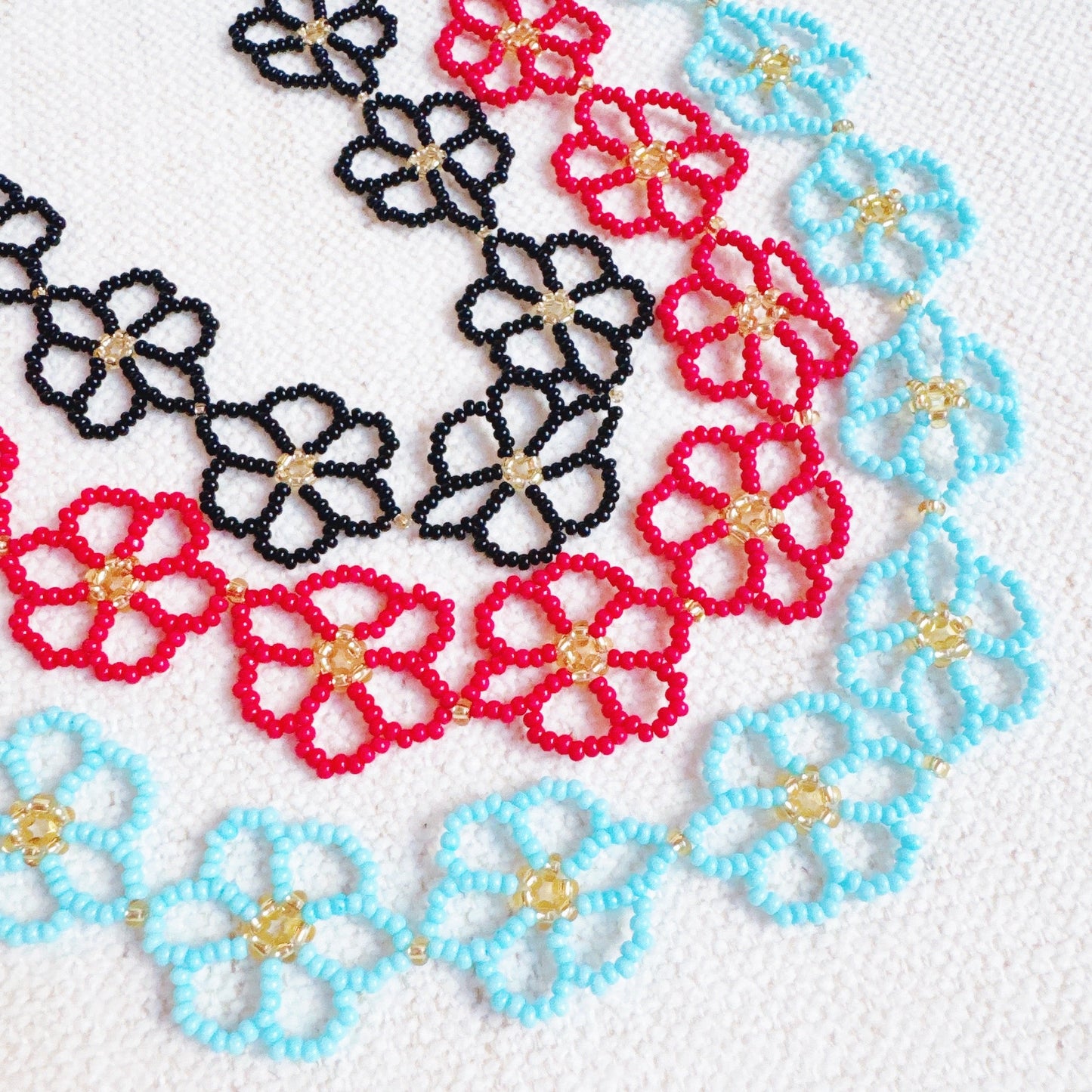 Boho Beaded Flower Necklace