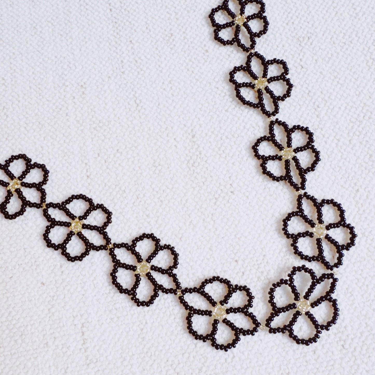 Boho Beaded Flower Necklace