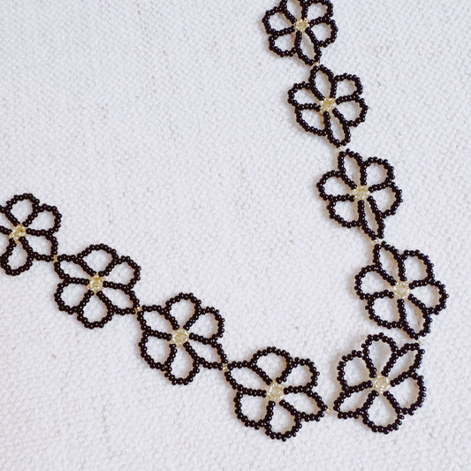 Boho Beaded Flower Necklace