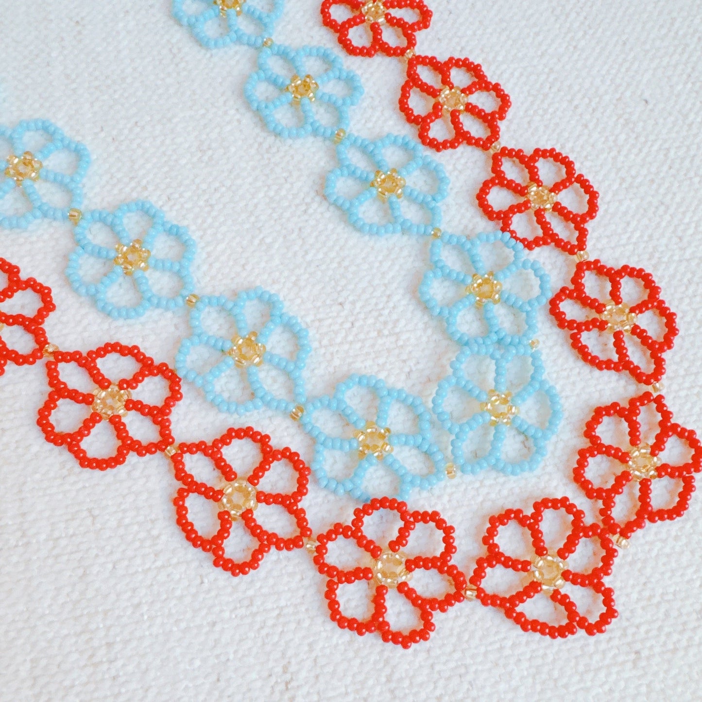 Boho Beaded Flower Necklace