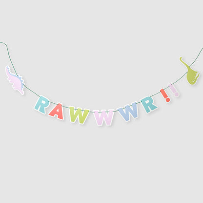 Dinosaur theme banner for birthday party.