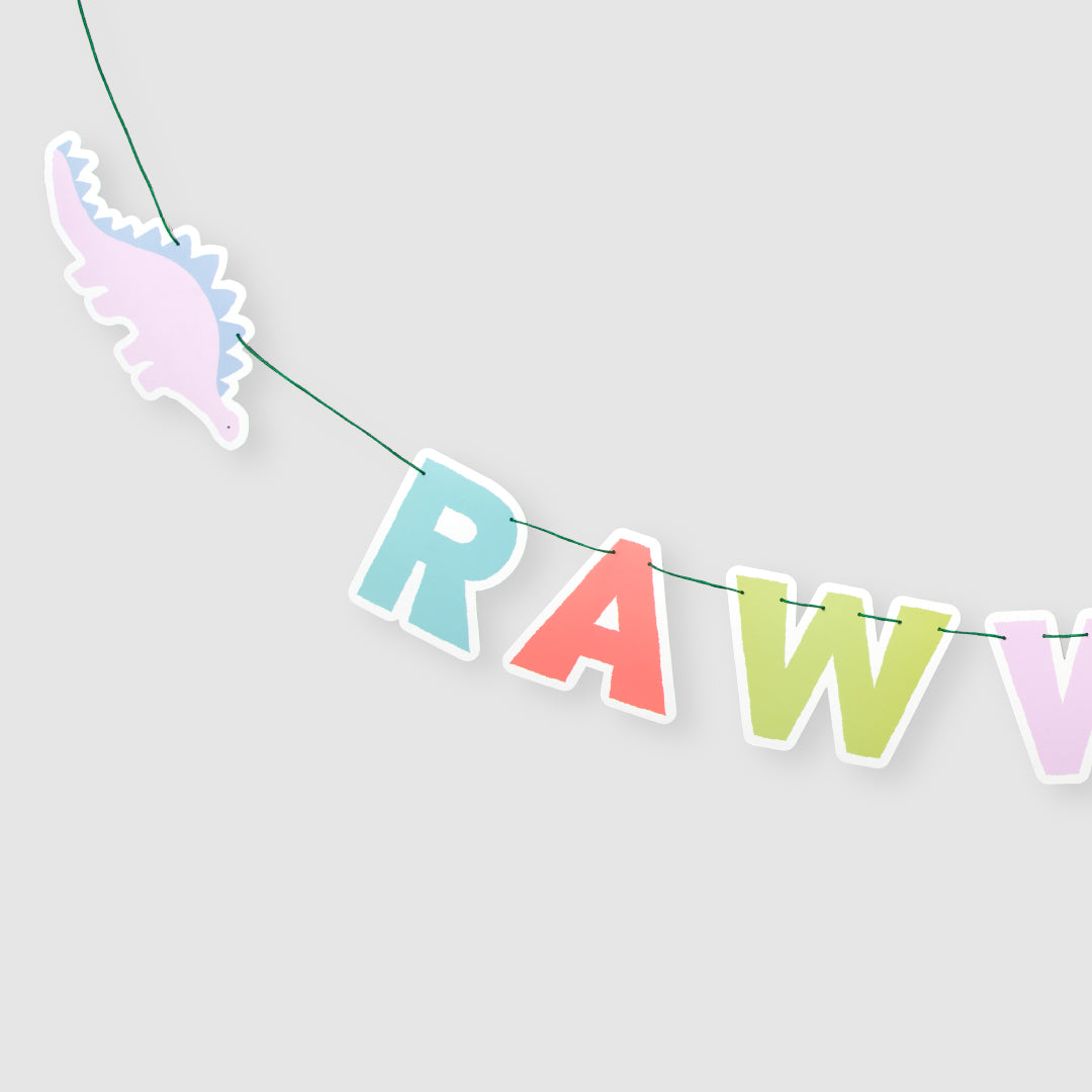 Dinosaur theme banner for birthday party.