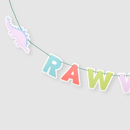 Dinosaur theme banner for birthday party.