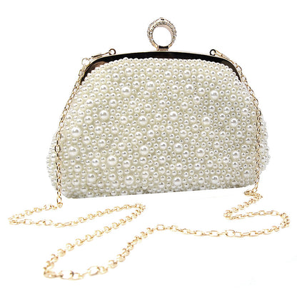 Pearl Embellished Evening Clutch Bag / Crossbody Bag