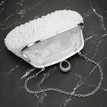 Pearl Embellished Evening Clutch Bag / Crossbody Bag