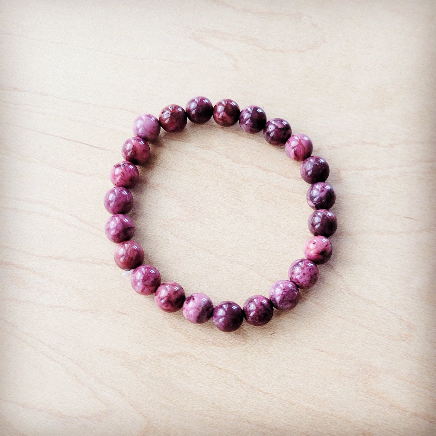Pink Agate Beaded Stretch Bracelet – A Symbol of Love, Compassion & Gentle Strength
