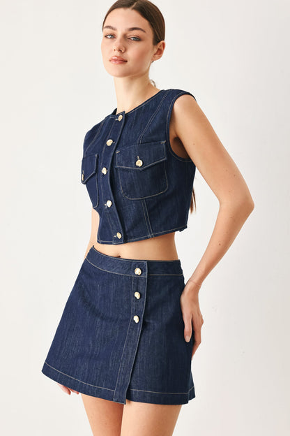 Iconic Indico Denim Skort