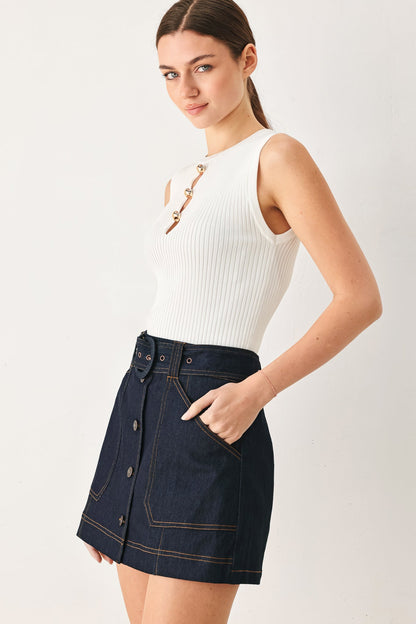 Chic Charm Denim Skort