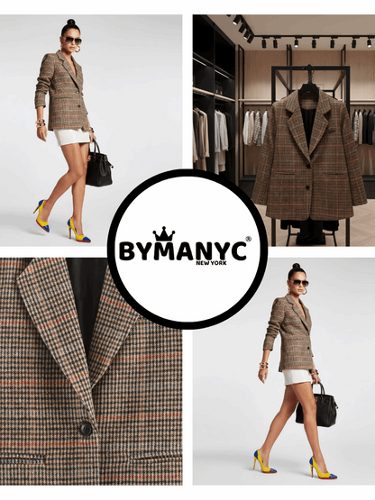 Closeup of the Heritage Plaid Blazer.