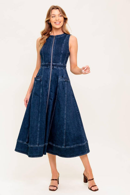 Raw Beauty Denim Midi Dress - Regular & Plus Size