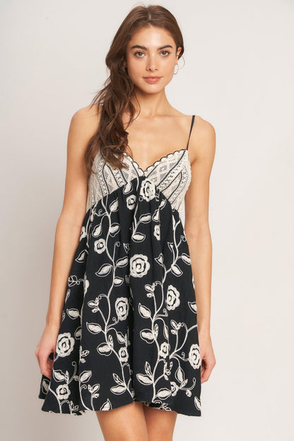 Dark Romance Woven Mini Dress – Edgy Elegance for Night Outs & Events