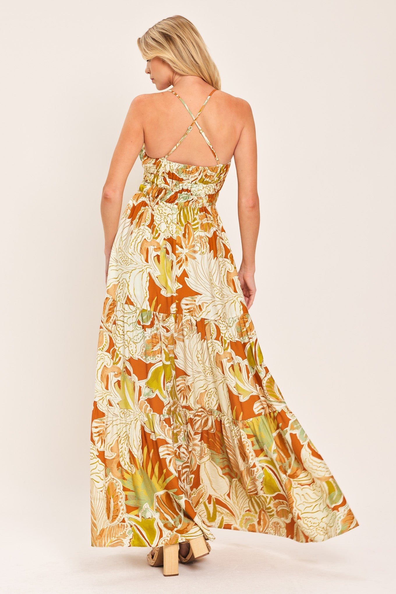 Amalfi Palm Goddess Woven Maxi Dress – Italian Riviera Elegance for Sun & Sea