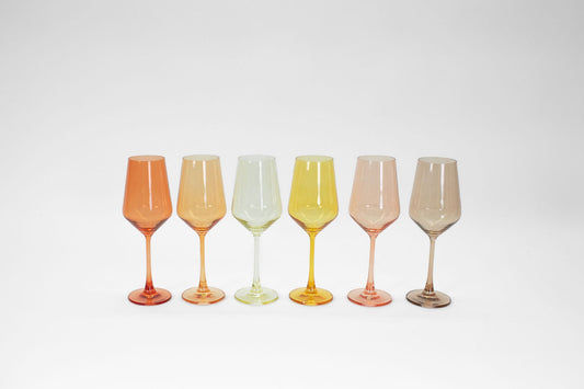 Golden Hour Collection -  Stemless Ombre Set of 6 Colored Wine Glass
