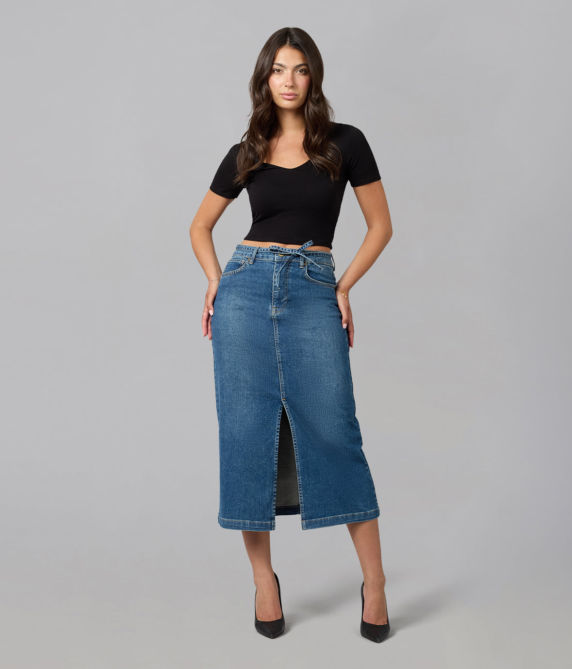 Halston High Rise Maxi Skirt
