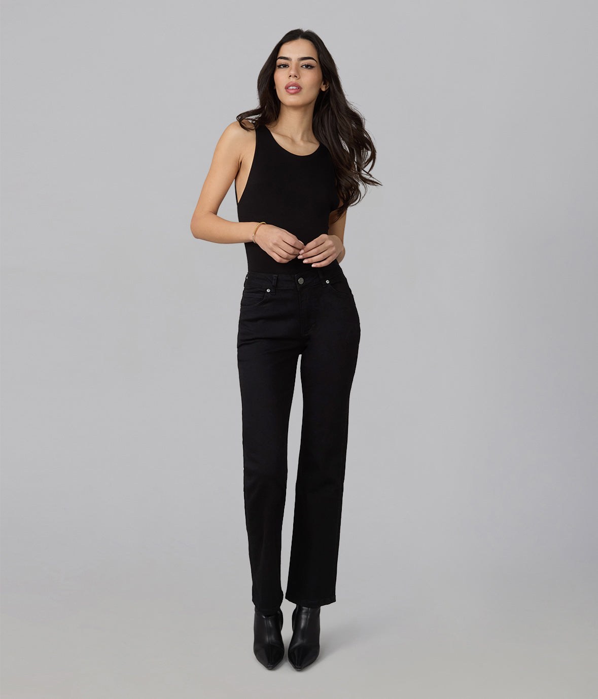 Denver Black High Rise Straight Jeans