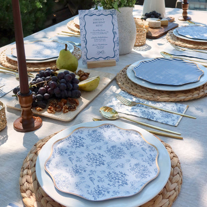 Hamptons Toile & Stripes Paper Plates