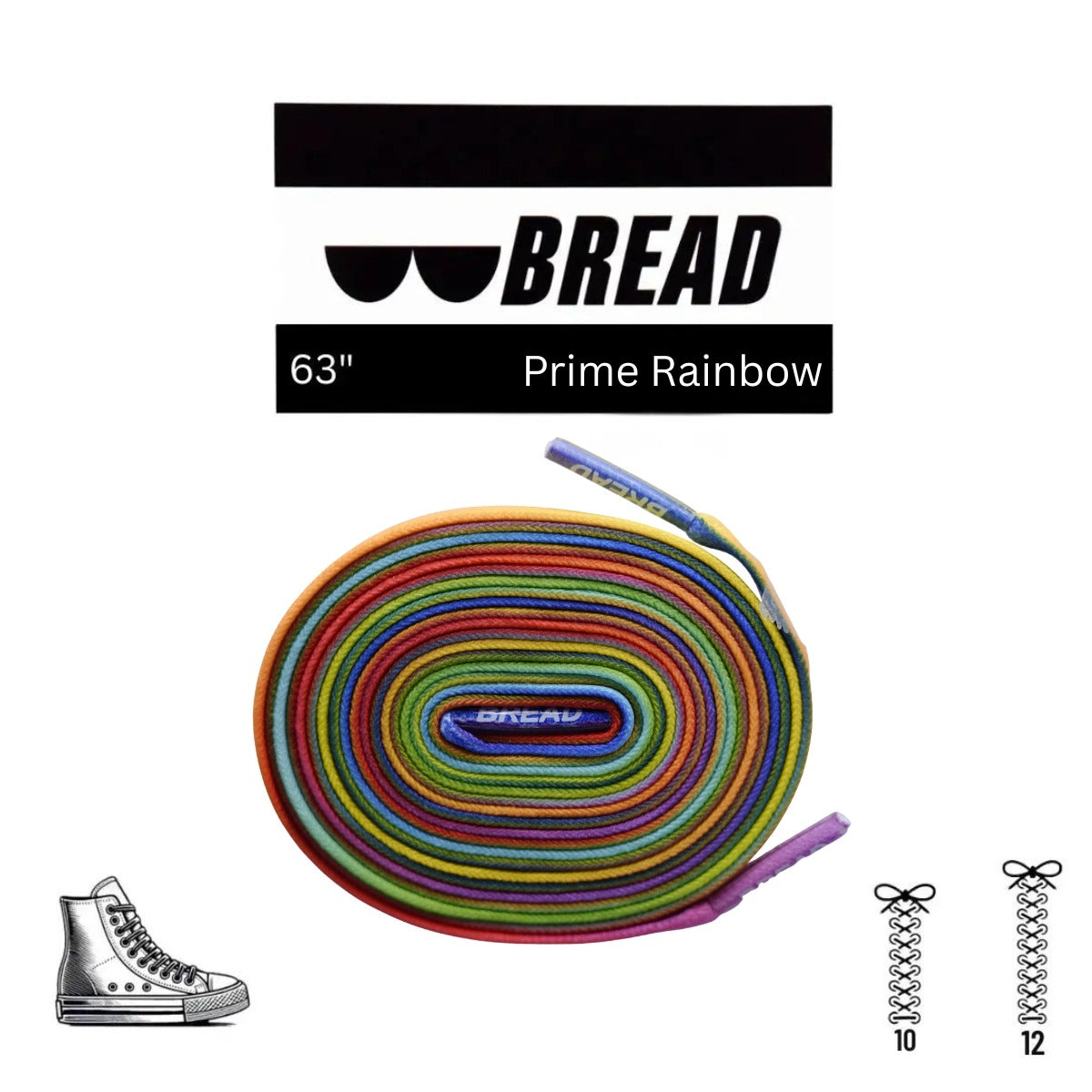 Prime Rainbow Shoe Laces from Bread