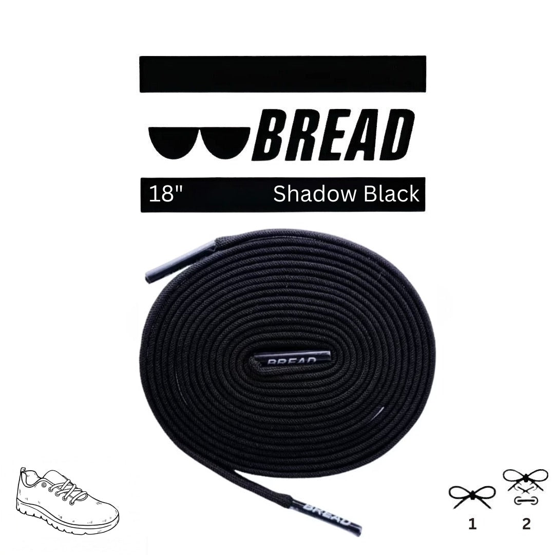Shadow Black Shoe Laces from Bread